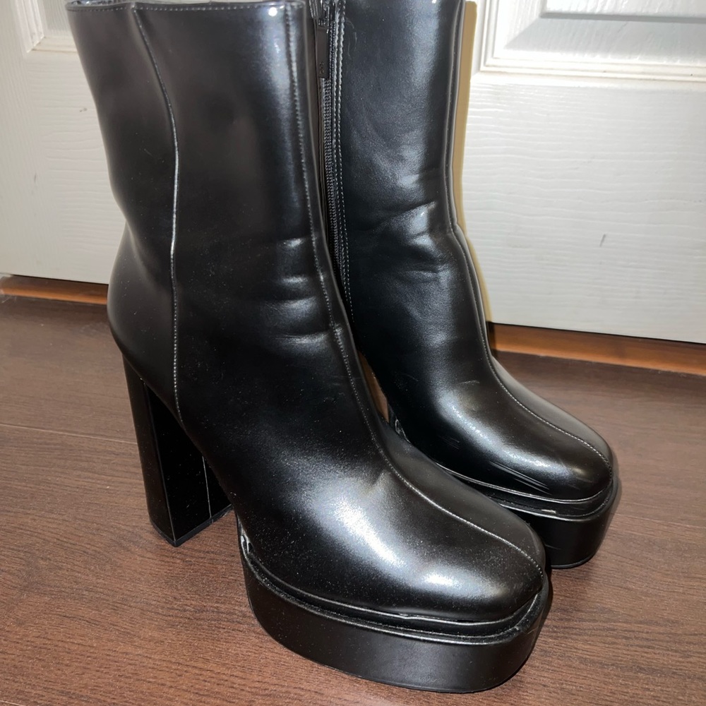 Zara Leather Platform Boots
